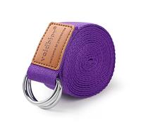 voidbiov D-Ring Buckle Yoga Strap 1.85 or 2.5M, Durable Cotton Adjustable Belt Perfect for Holding Poses, Improving Flexibility and Physical Therapy