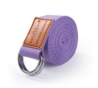 voidbiov D-Ring Buckle Yoga Strap 1.85 or 2.5M, Durable Cotton Adjustable Belt Perfect for Holding Poses, Improving Flexibility and Physical Therapy Lavande
