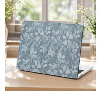 Voidborne Compatible with MacBook Neo 13 inch Case 2026 Release Model A3404&A18 Pro Chip,Blooming Floral Leather Plastic Hard Shell Protective Case for Neo 13 inch + Keyboard Cover,Blue Fabric Leaves