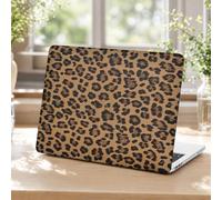 Voidborne Compatible with MacBook Neo 13 inch Case 2026 Release Model A3404&A18 Pro Chip,Elegant Brown Leopard Leather Plastic Hard Shell Protective Case for Neo 13 inch + Keyboard Cover,Black-Brown