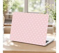 Voidborne Compatible with MacBook Neo 13 inch Case 2026 Release Model A3404 with A18 Pro Chip,White Polka Dots Design Leather Plastic Hard Shell Protective Case for Neo 13 inch + Keyboard Cover,Pink
