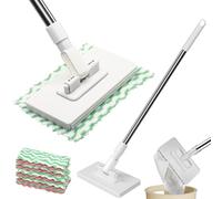 VOIDHUES Lazy Mop for Cleaning Floors Mop With Pressure Clamping System Mini Mops no Need to Wash by Hand one-Touch Replacement 10 dry Sweeping Cloths, Suitable for Kitchens, Walls and Windows