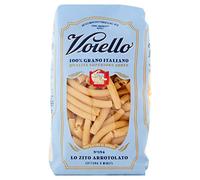 Voiello No. 194 Rolled Ziti Paste, 100% Italian Aureo Grain Paste, Bronze, Ruvida and Tenace Short Grain Paste 500 g