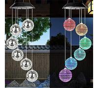 Voihamy Disco Ball Lamp,Solar Disco Ball Lamp Wind Chimes - Waterproof Solar Powered Wind Chime Light for Outside Garden Yard Decor