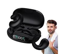 Voihamy Open Ear Earbuds,Digital Display Ear Clip Bone Conduction Headphones - 5.3 Open Ear Design, 50 Hours Playtime, Ear Buds for Sports, Music, Calls, Wireless Headset