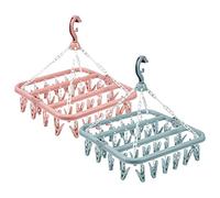 Voihamy Underwear Drying Rack | Sock Dryer With 32 Pegs | Foldable Drying Rack | Hanging Rotatable Sock Hanger | Laundry Hanger Dryer Rack With Windproof Hook For Socks Towels Baby Clothes