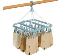 Voihamy Underwear Drying Rack | Sock Dryer With 32 Pegs | Foldable Drying Rack | Hanging Rotatable Sock Hanger | Laundry Hanger Dryer Rack With Windproof Hook For Socks Towels Baby Clothes