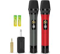 voijump Wireless Microphone, Dynamic Wireless Microphone System with Rechargeable Receiver - 6.35mm Jack 160ft Ext - for Karaoke, Singing, Speeches, Parties, Parties, DJs, Churches, Weddings