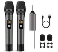 voijump Wireless Microphone, One to One Chip Connection Wireless Microphone, Plug and Play, with Rechargeable Receiver, 200 FT range, suitable for Karaoke, Party, Wedding, Singing, PA System, Speech