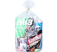 Voikinfo 20Pcs 14X18 Silver Star Clear Cellophane Bags - Bottom Gusset, Crystal Clear, Thick & Durable - Gift Wrap, Treat Bags, Party Favor Packaging with Gold Twist Tie