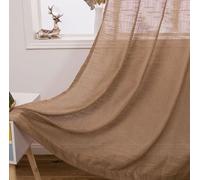 Voile ains for Bedroom Coffee Color 2 Panels Polyester Textured Fabric H244 x W137 cm Ele Drapes for Home Decor