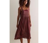 Voile and Lace Midi Slip Dress by Intimately at Free People in Brown Combo, Size: Medium - female