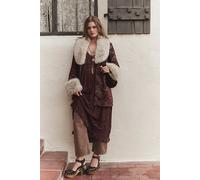 Voile and Lace Midi Slip Dress by Intimately at Free People in Brown Combo, Size: XS - female