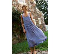 Voile and Lace Midi Slip Dress by Intimately at Free People in Navy Combo, Size: Medium - female