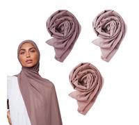 Voile Chic 3PCs Premium Chiffon Hijabs Scarf for Women - Wrap Head Scarf (Non-Slip)