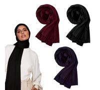 Voile Chic 3PCs Premium Jersey Hijabs Scarf for Women - Islamic Head Scarf Wrap Hijabs