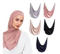 Voile Chic 5PCs Instant Hijab Scarf For Women - Premium Jersey Head Scarf Wrap