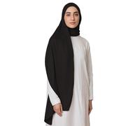 Voile Chic Breathable Modal Hijab Scarf for Women - Premium Lightweight Head Scarf Wrap - Black