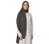 Voile Chic Breathable Modal Hijab Scarf for Women - Premium Lightweight Head Scarf Wrap - Charcoal Gray