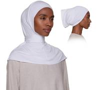 VOILE CHIC Instant Hijab Scarf for Women - 2-Piece Amira Slip-On Premium Jersey Hijab Scarf Wrap - White
