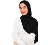 Voile Chic Instant Hijab Scarf For Women - Premium Jersey Head Scarf Wrap - Black