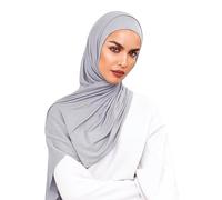 Voile Chic Instant Hijab Scarf For Women - Premium Jersey Head Scarf Wrap - Gray