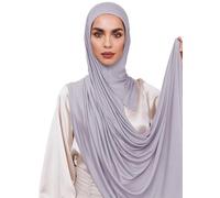 Voile Chic Instant Hijab Scarf For Women - Premium Jersey Head Scarf Wrap - Gray