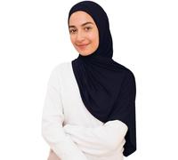 Voile Chic Instant Hijab Scarf For Women - Premium Jersey Head Scarf Wrap - Navy Blue