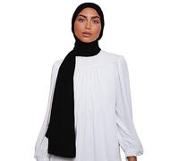 Voile Chic Premium Chiffon Hijab Scarf for Women - Non-Slip Islamic Head Scarf Wrap Hijabs - Black