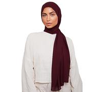 Voile Chic Premium Chiffon Hijab Scarf for Women - Non-Slip Islamic Head Scarf Wrap Hijabs - Burgundy