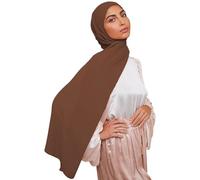 Voile Chic Premium Chiffon Hijab Scarf for Women - Non-Slip Islamic Head Scarf Wrap Hijabs - Mocha Brown
