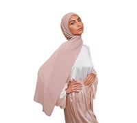 Voile Chic Premium Chiffon Hijab Scarf for Women - Non-Slip Islamic Head Scarf Wrap Hijabs - Pink Taupe