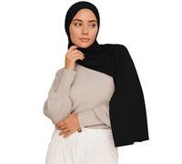 Voile Chic Premium Jersey Hijab Scarf For Women - Islamic Head Scarf Wrap Hijabs - Black