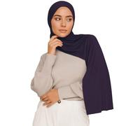 Voile Chic Premium Jersey Hijab Scarf For Women - Islamic Head Scarf Wrap Hijabs - Navy Blue
