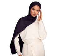 Voile Chic Premium Jersey Hijab Scarf For Women - Islamic Head Scarf Wrap Hijabs - Navy Blue