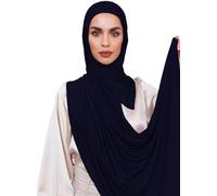 Voile Chic Instant Hijab Scarf For Women - Premium Jersey Head Scarf Wrap - Navy Blue