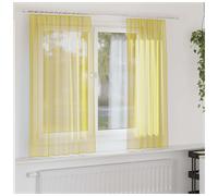 Voile Curtain 140x175 cm Yellow Sheer 100% Polyester Eyelet Grommet Panel 2pcs.