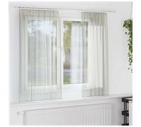 Voile Curtain 140x175cm Light Grey 100% Polyester Eyelet Sheer Panel 8-Grommets