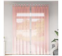 Voile Curtain 140x260 cm Pink 100% Polyester Sheer Eyelet Panel with 8 Grommets