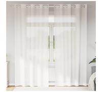 Voile Curtain 2 pcs White 140x225 cm 100% Polyester Sheer Eyelet Grommet Panels