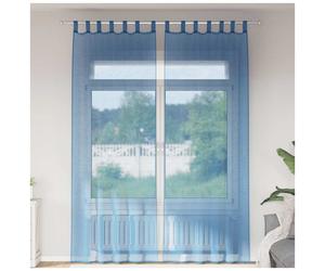 Voile Curtain 2pc Royal Blue 140x260 cm 100% Polyester Eyelet Grommet Sheer Pack