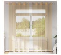 Voile Curtain 2pc Sand 140x225cm Sheer Polyester Eyelet Grommet Panel SheerLite