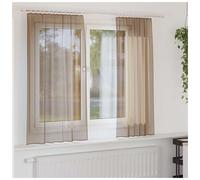 Voile Curtain Light Brown 140x175cm 100% Polyester Eyelet Sheer Panel 8 Grommets