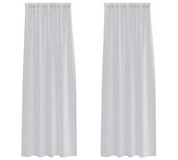 Voile Curtain Light Grey Pack of 2 260 x 140 cm Polyester Transparent Curtain with Eyelets for Living Room Bedroom Children's Room Opaque Blackout with Loops and Ruffle Tape