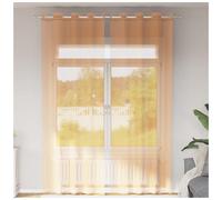 Voile Curtain Orange 140x300 cm 2pc Eyelet Sheer Semi-Transparent Polyester Wash