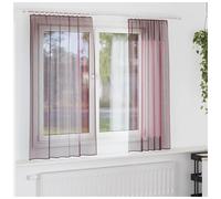 Voile Curtain Panel 140x175cm Purple 100% Polyester Sheer Eyelet Grommet Pair L