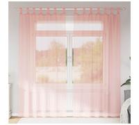 Voile Curtain Panel 140x225 cm Pink Sheer 100% Polyester Lightweight Eyelet Top