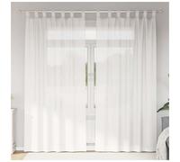 Voile Curtain Panel 140x225 cm White 100% Polyester Eyelet Sheer MachineWashable