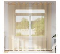 Voile Curtain Panel 140x245 cm Sand 100% Polyester Sheer Eyelet Grommet 2pcs UK