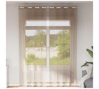 Voile Curtain Panel 2pc Light Brown 140x300cm 100% Polyester Sheer Grommet Top.